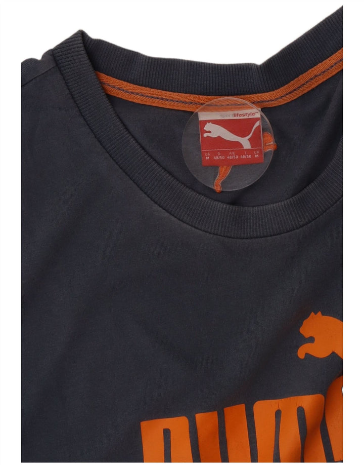 Puma Herre grafisk T-shirt Top Medium Navy Blue