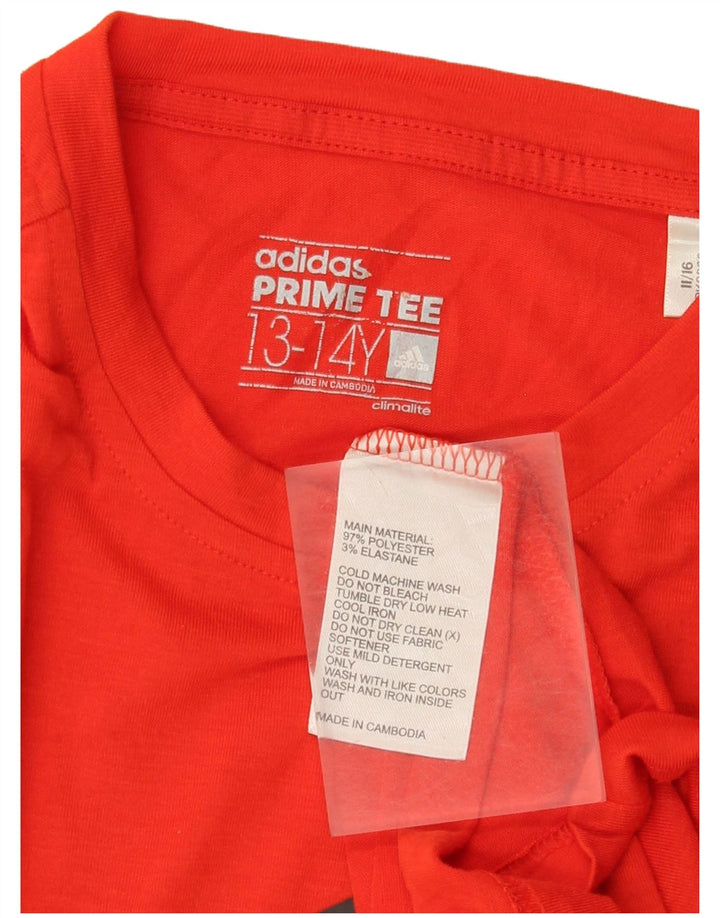Adidas Boys Climalite Grafisk T-Shirt Top 13-14 År Rød Polyester