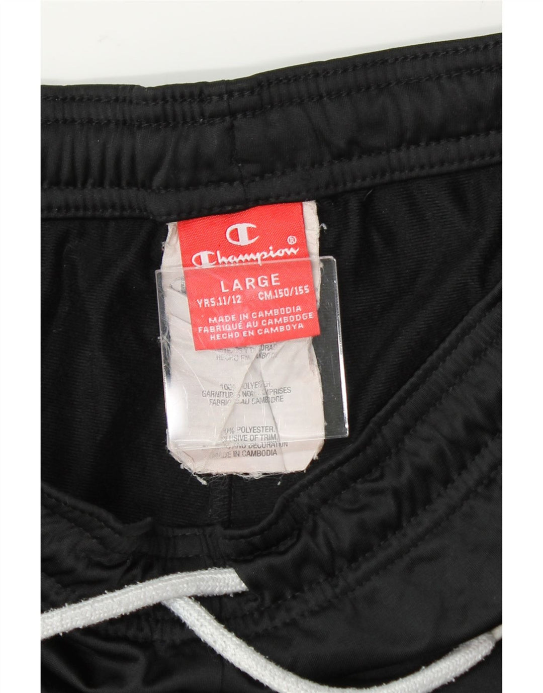 CHAMPION Boys Tracksuit Trousers Joggers 11-12 Years Large Black Polyester Vintage Champion and Second-Hand Champion from Messina Hembry 