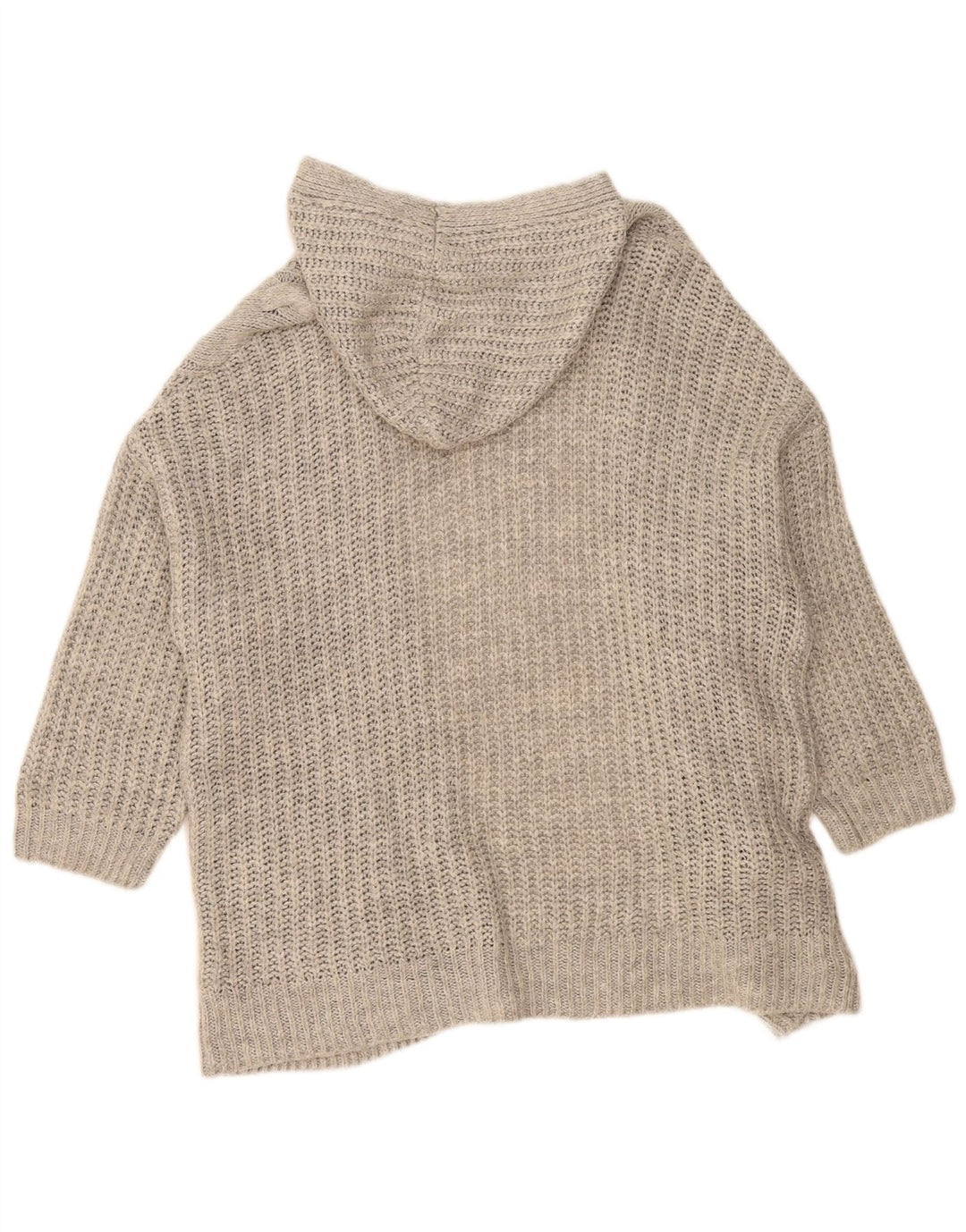 Marks & Spencer Dame Hætte Åben Cardigan Sweater UK 14 Medium Grey
