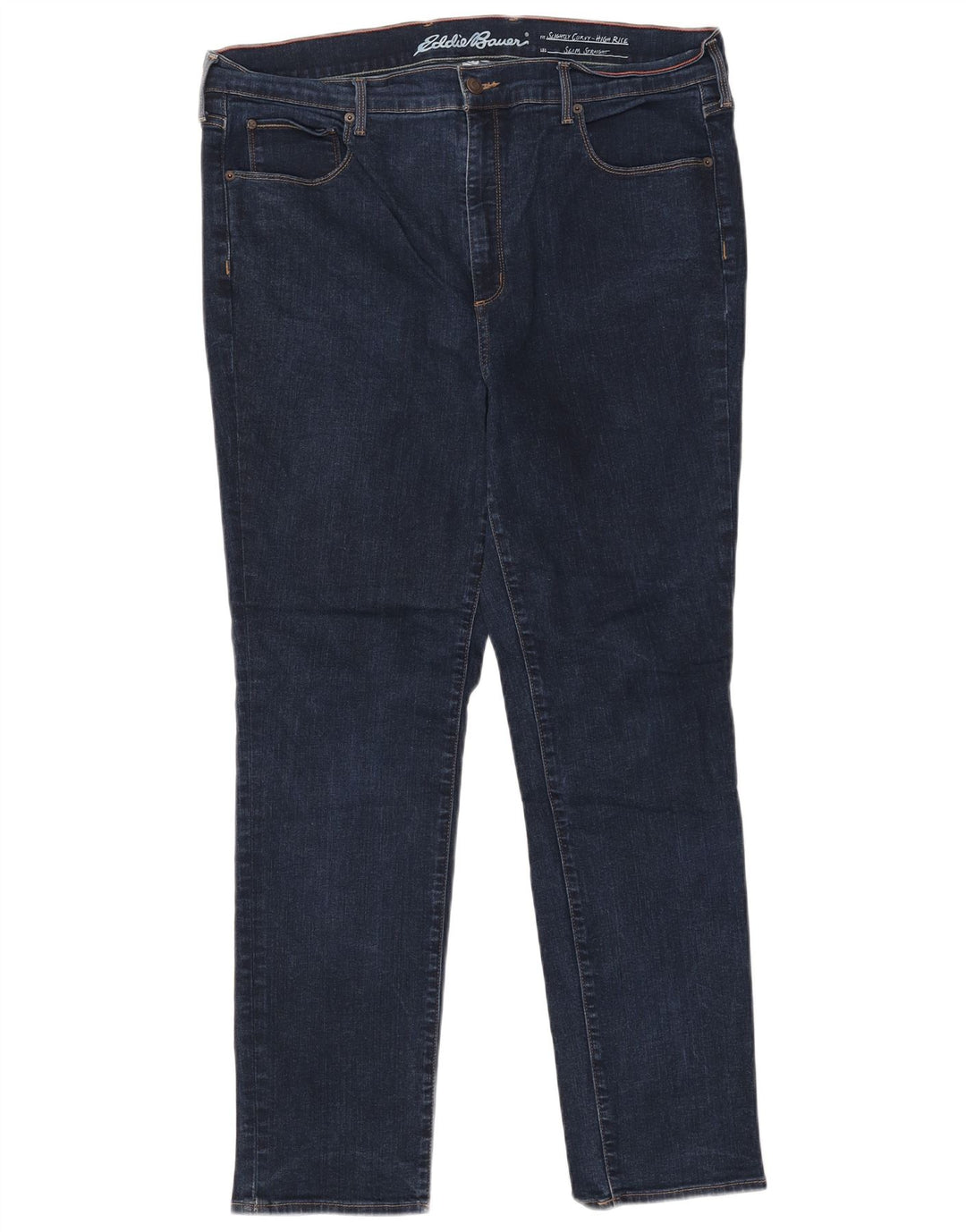 Eddie Bauer Dame Højtaljede Straight Jeans US 20 3XL W40 L30 Navy Blue