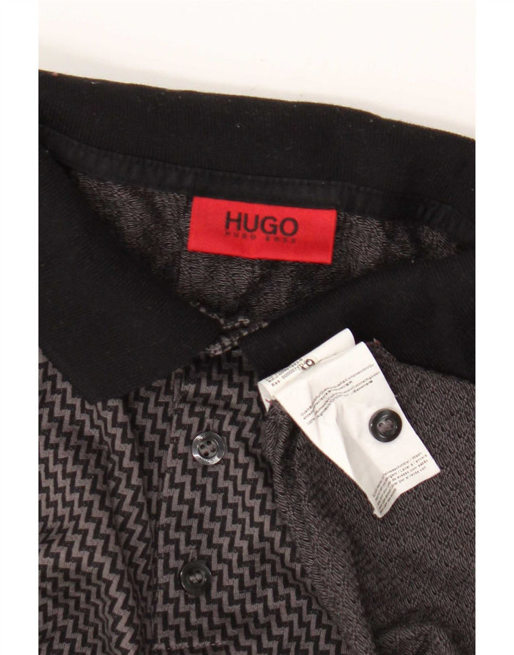 Hugo Boss Poloskjorte til mænd mellemgrå Chevron bomuld