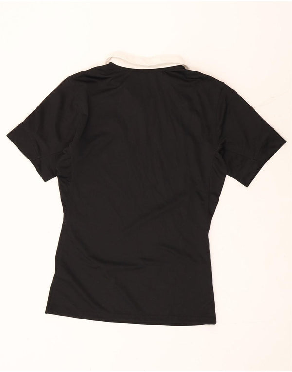 Adidas Womens New Zealand Grafisk Rugby Polo Shirt UK 18 XL Sort Polyester
