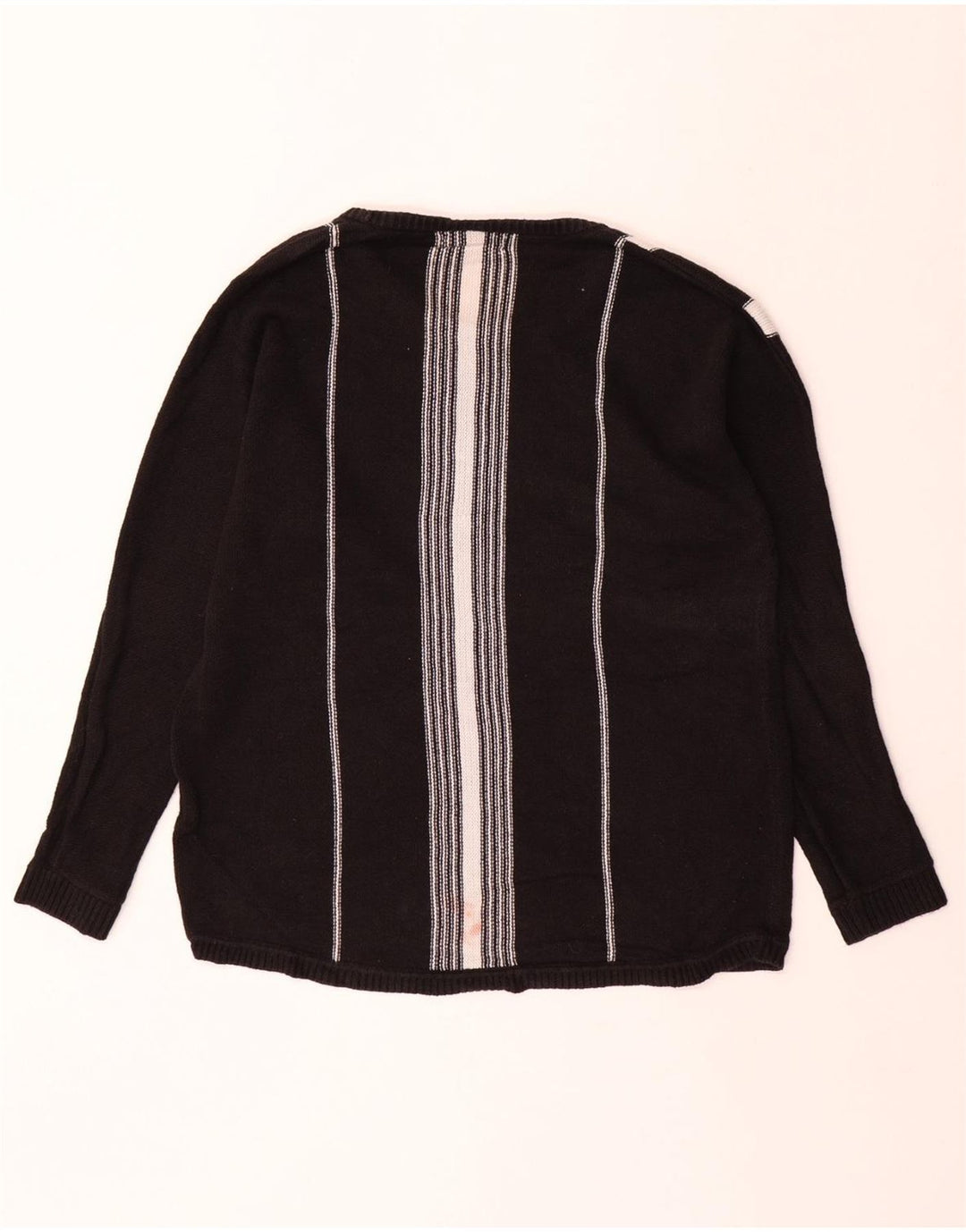 CALVIN KLEIN Herre Boat Neck sweater Medium Sort Stribet Bomuld