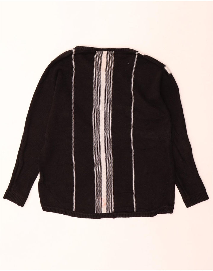 CALVIN KLEIN Herre Boat Neck sweater Medium Sort Stribet Bomuld