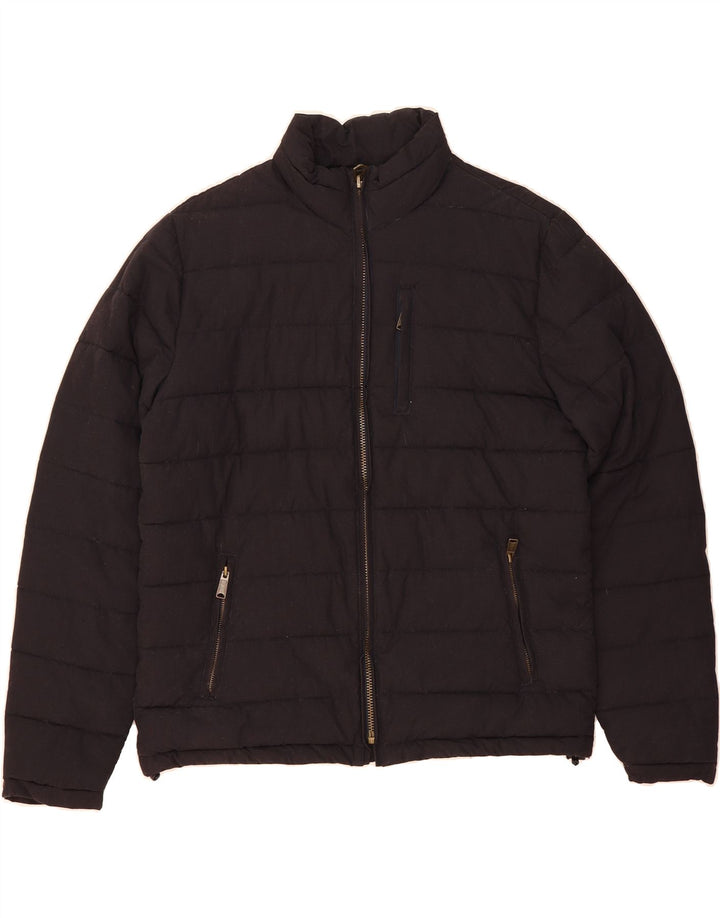 FAT FACE Mens Padded Jacket UK 38 Medium Black Cotton Vintage Fat Face and Second-Hand Fat Face from Messina Hembry 