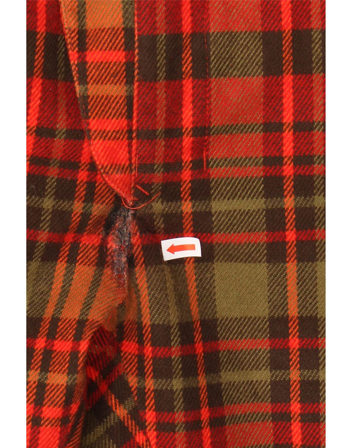 VINTAGE Herre Bootcut Windbreaker Bukser Small W29 L32 Red Check Acryl