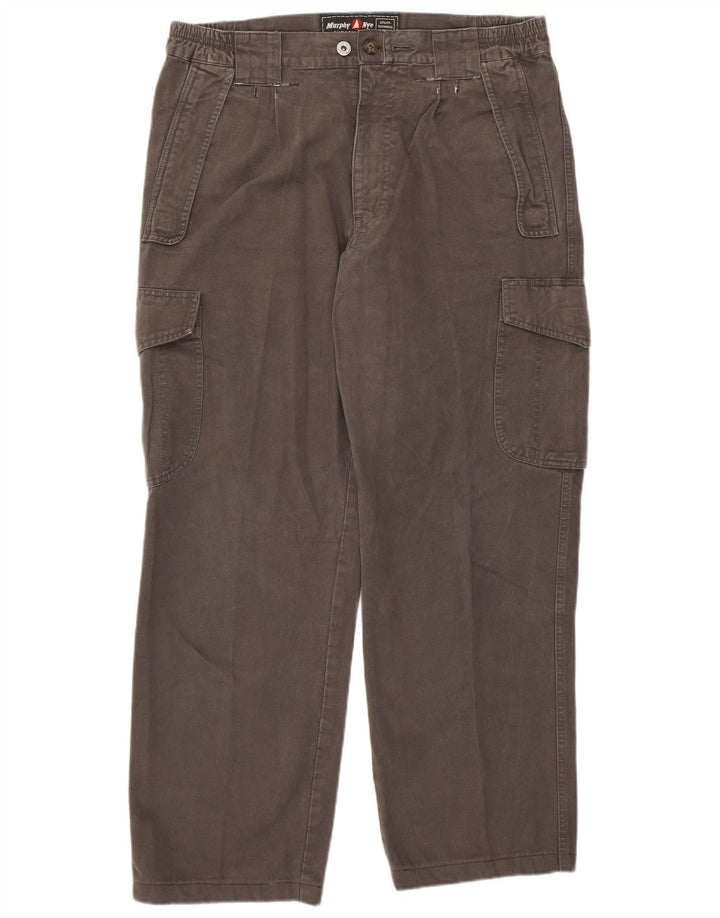 Murphy & Nye Straight Cargo bukser til mænd W33 L28 Grå bomuld