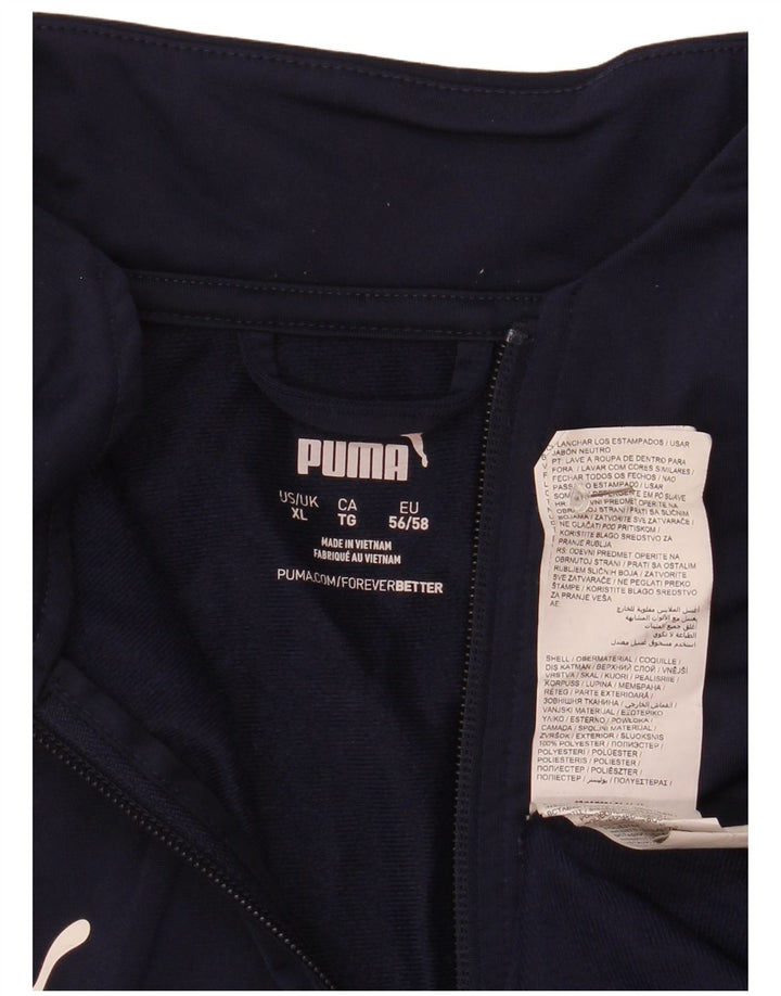 Puma Herre Zip Neck Pullover Træningsdragt Top XL Navy Blue Polyester