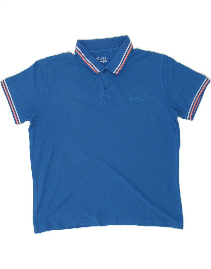 LOTTO Mens Polo Shirt Large Blue Vintage Lotto and Second-Hand Lotto from Messina Hembry 