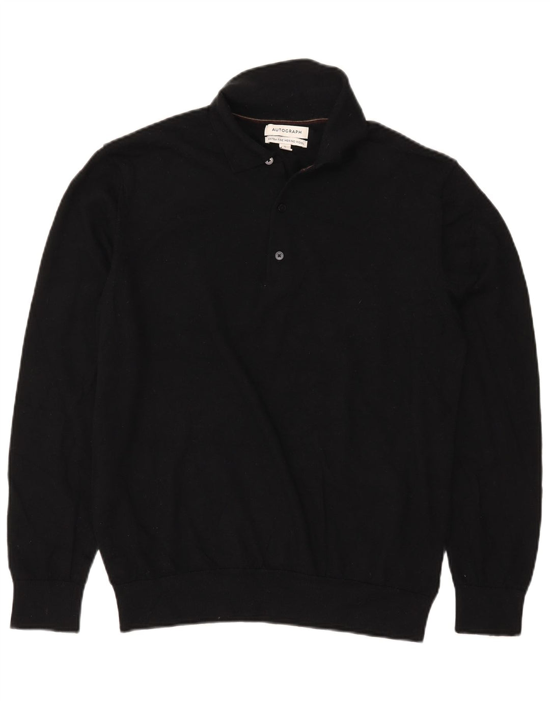 Marks & Spencer Herre Autograph Polo Neck Jumper Sweater Stor Sort