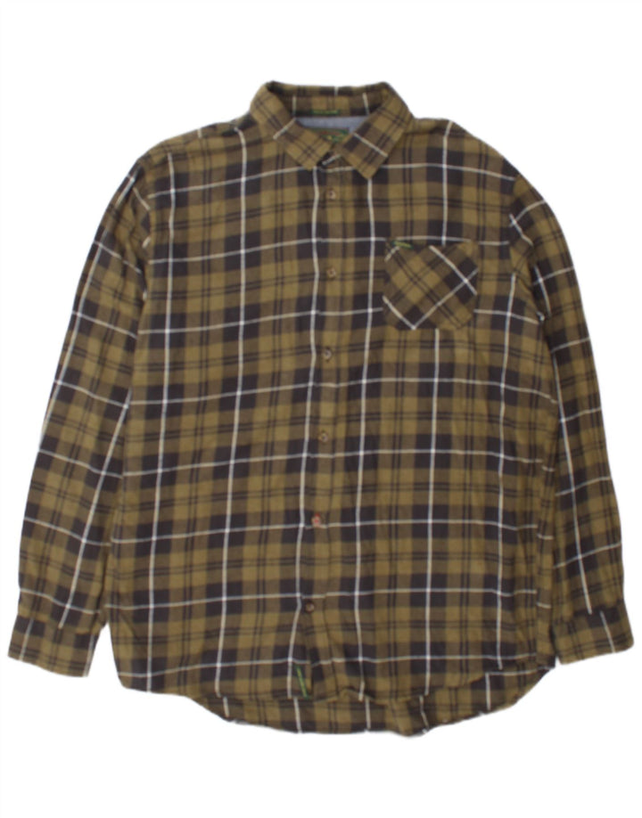 Alcott Herre Flanelskjorte 2XL Khaki Ternet Bomuld