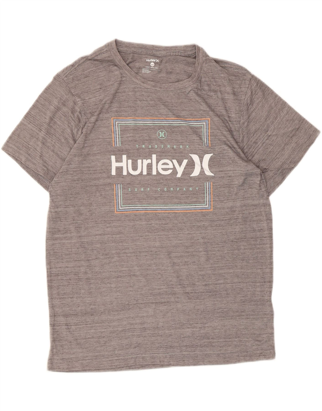 Hurley Herre grafisk T-shirt top mellemgrå polyester