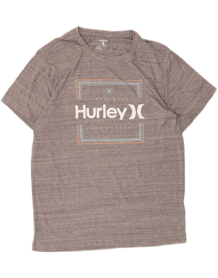Hurley Herre grafisk T-shirt top mellemgrå polyester