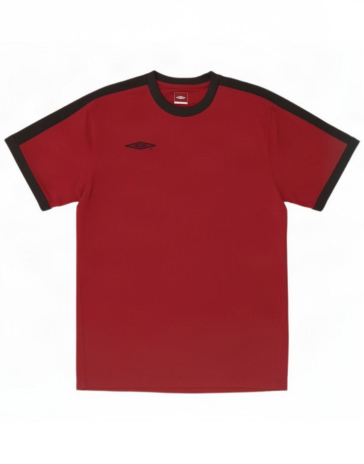 Umbro Herre Grafisk T-Shirt Top Stor Rød Colourblock Polyester