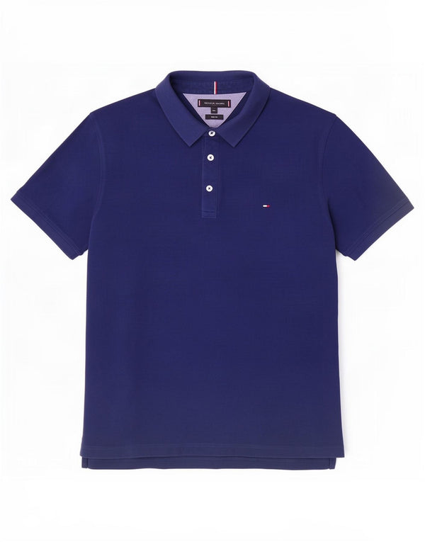 Tommy Hilfiger Herre Slim Fit Polo Shirt 2XL Navy Blue Bomuld