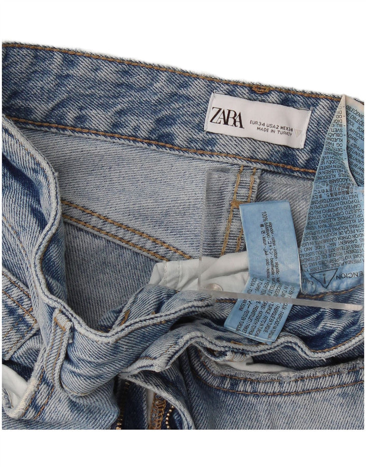 Zara Dame Bootcut Jeans EU 34 2XS W24 L33 Blå Bomuld