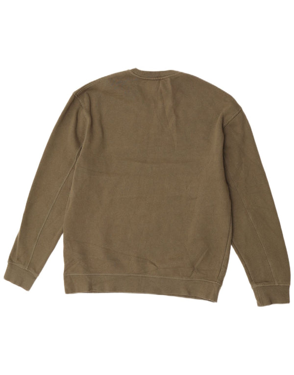 Topshop Dame Oversized Sweatshirt Jumper UK 10 Small Khaki Cotton