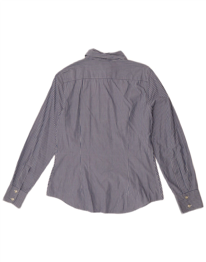 Benetton Dameskjorte UK 14 Medium Blue Pinstripe