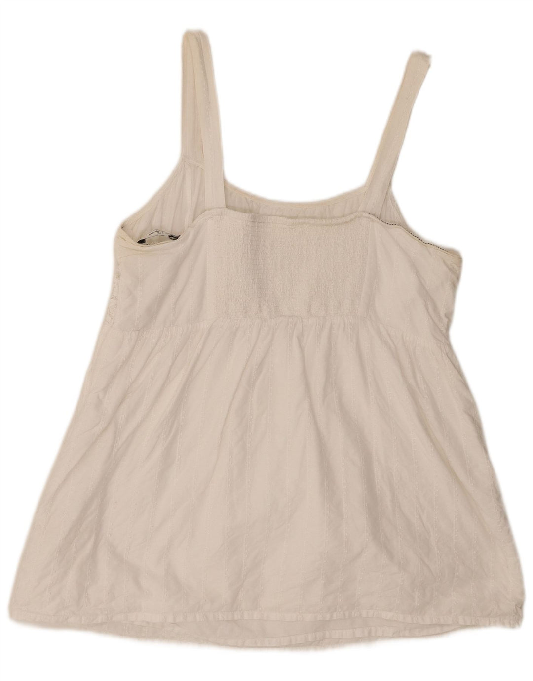 Fat Face Dame Cami Top UK 18 XL Hvid Bomuld