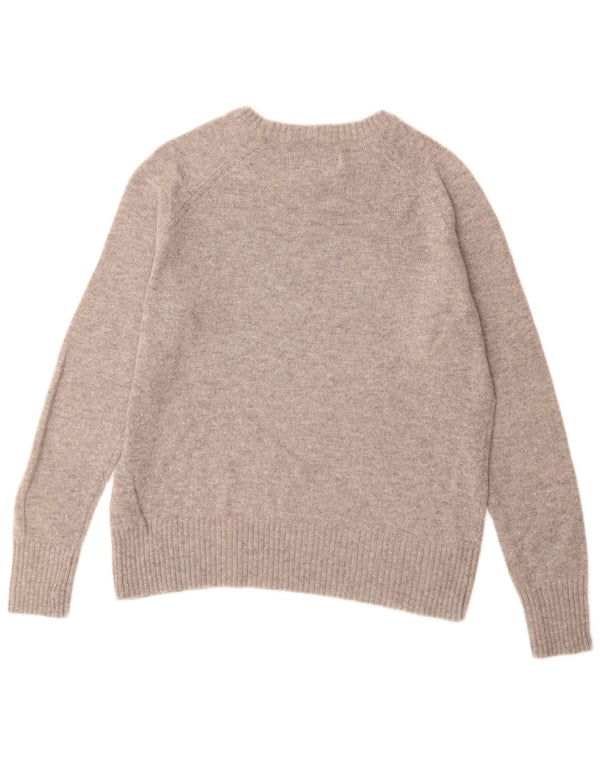 Superdry Womens Boat Neck Jumper Sweater UK 14 Medium Grey Nylon