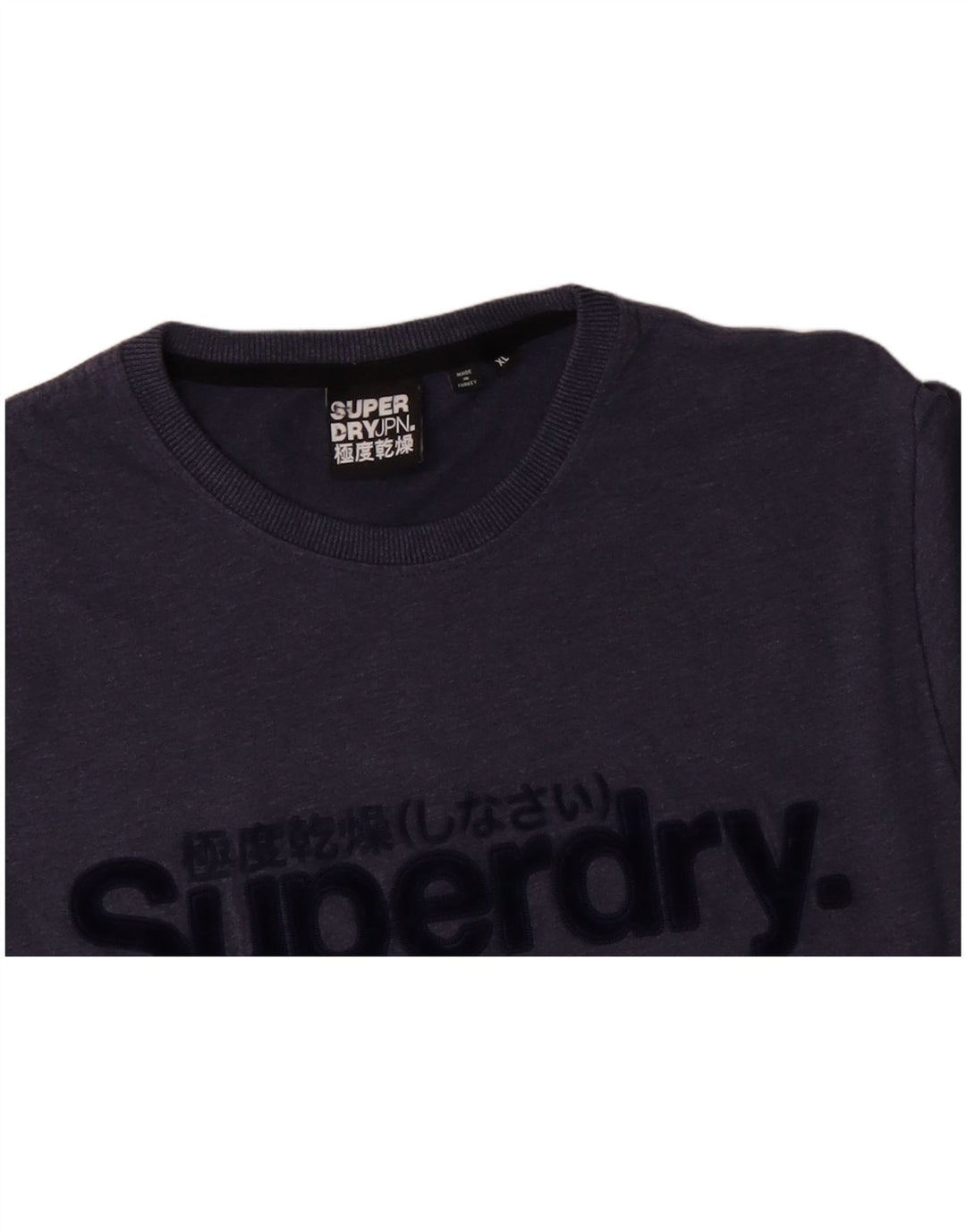 SUPERDRY Herre grafisk T-shirt Top XL Blå Bomuld
