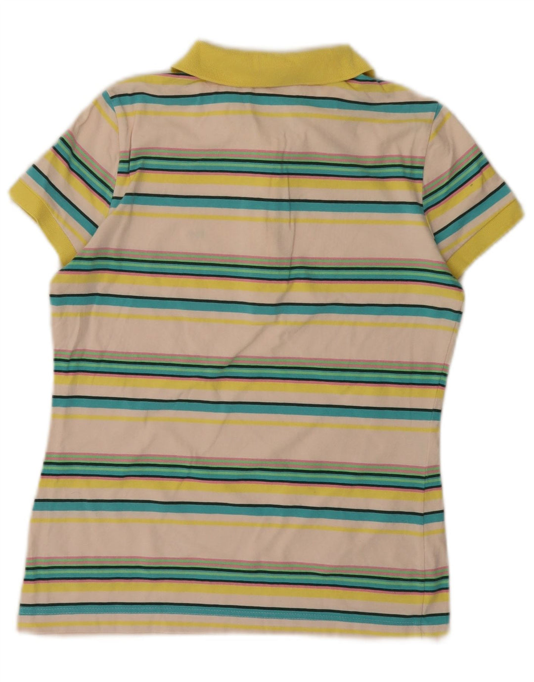 LACOSTE Poloshirt til kvinder Størrelse 40 Medium Off White Stribet bomuld