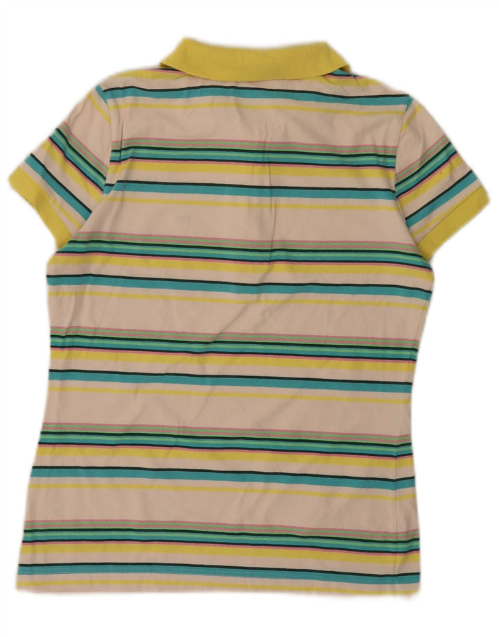 LACOSTE Poloshirt til kvinder Størrelse 40 Medium Off White Stribet bomuld