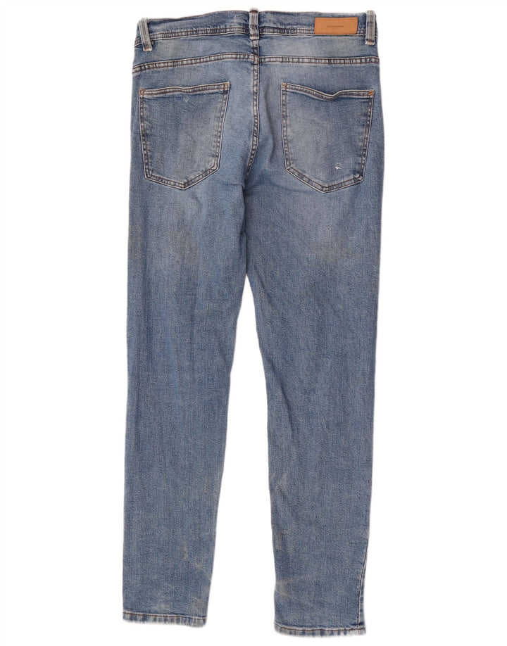 Zara Herre Slim Jeans EU 42 Large W32 L32 Blå Bomuld