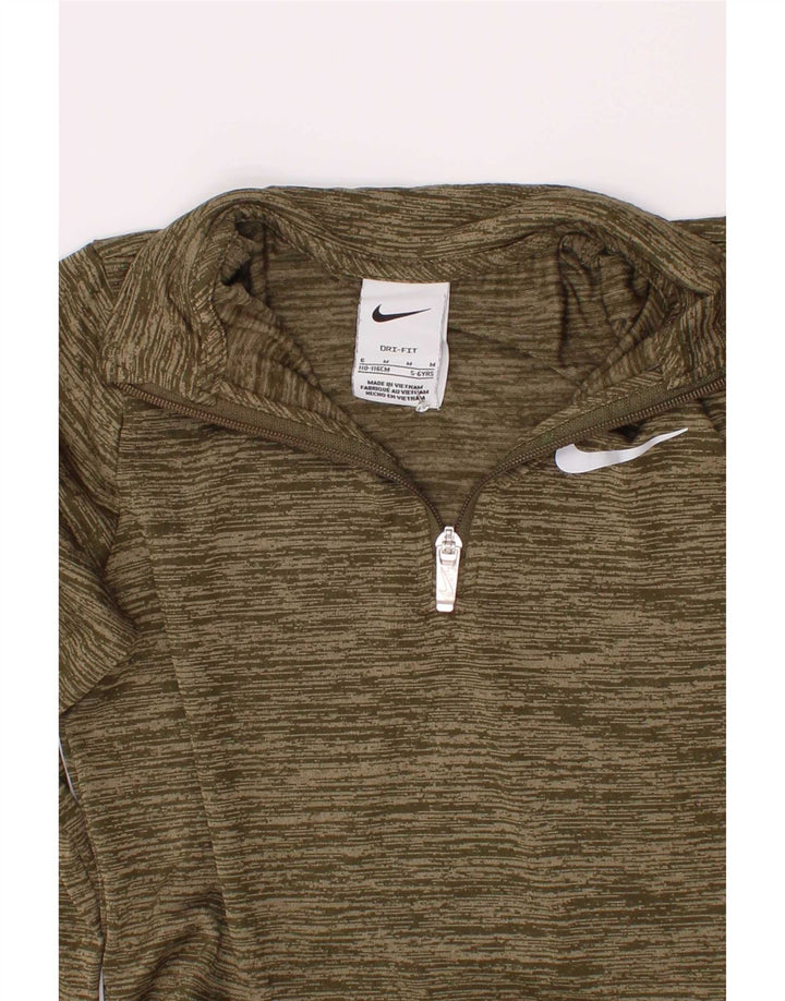 Nike Boys Dri Fit Pullover Træningsdragt Top 5-6 år Medium Khaki Flecked