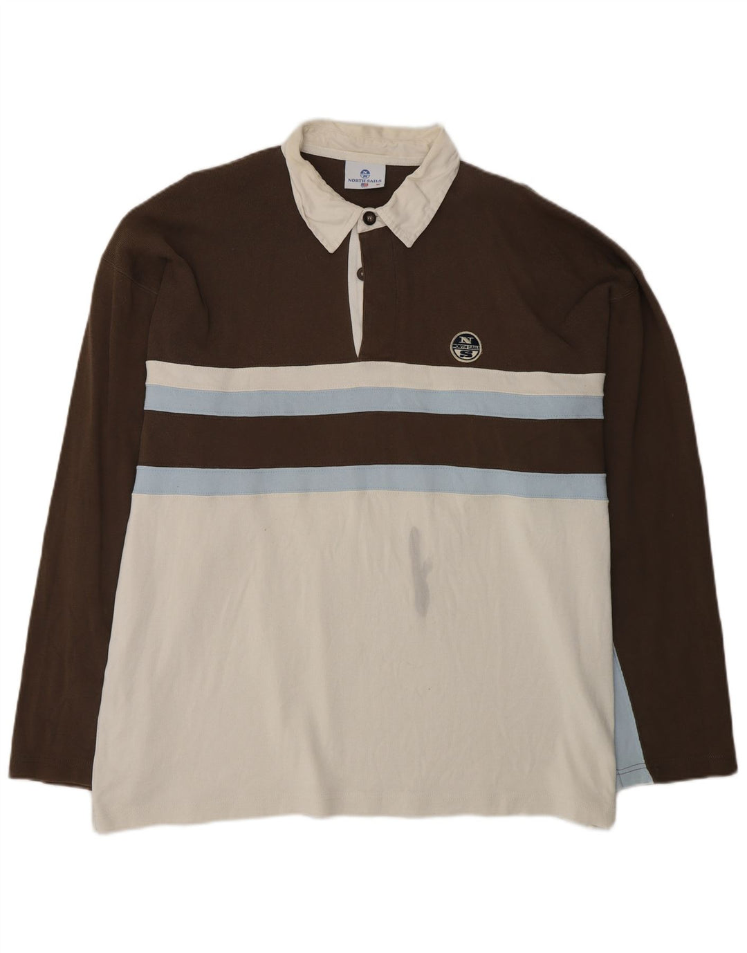 NORTH SAILS Mens Long Sleeve Polo Shirt XL Multicoloured Colourblock