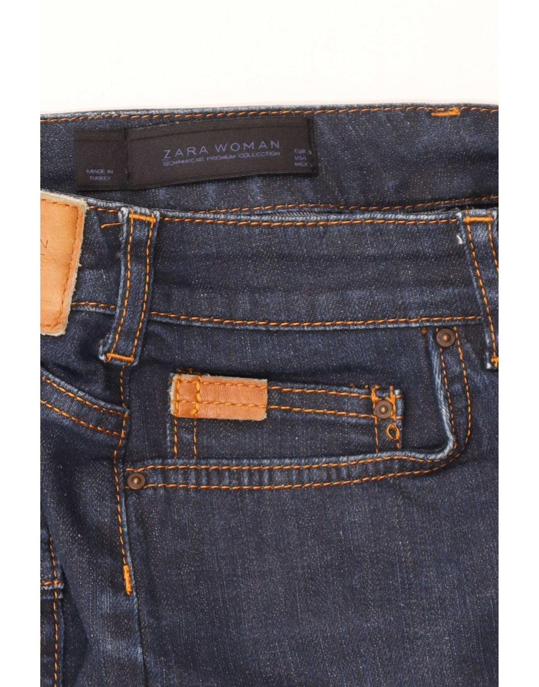 Zara Dame Denim Nederdel EU 40 Medium W30 Navy Blue
