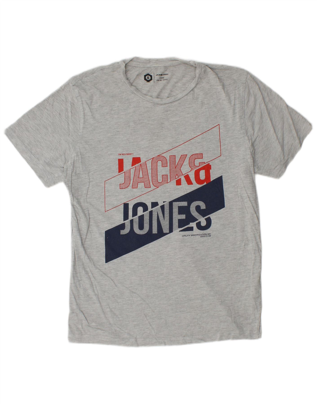 Jack & Jones Herre grafisk T-shirt Top mellemgrå bomuld