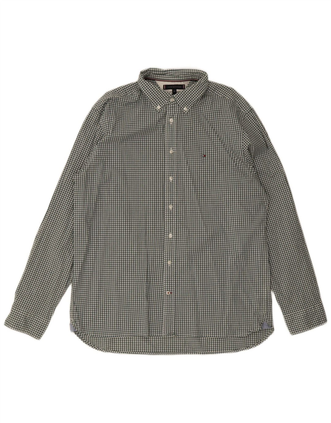 Tommy Hilfiger Herre Regular Fit skjorte 2XL Grøn Gingham Bomuld