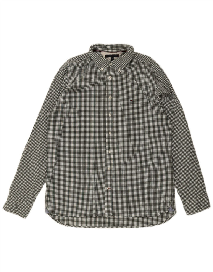 Tommy Hilfiger Herre Regular Fit skjorte 2XL Grøn Gingham Bomuld