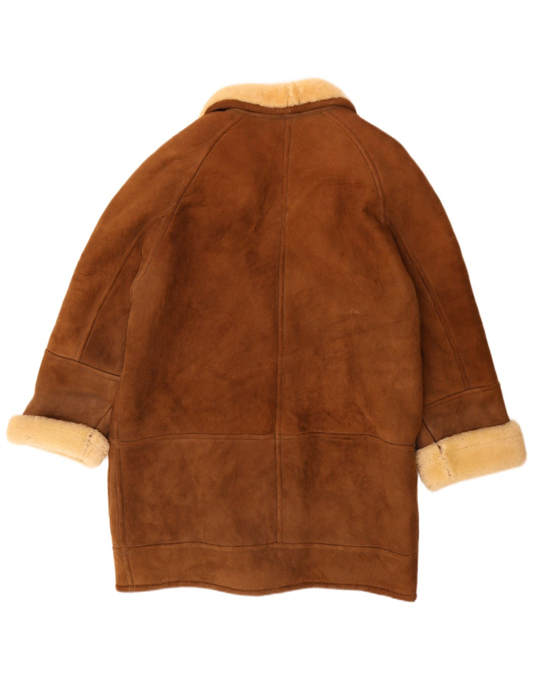 Prisma Dame Oversized Shearling Coat EU 44 XL Brunt Læder