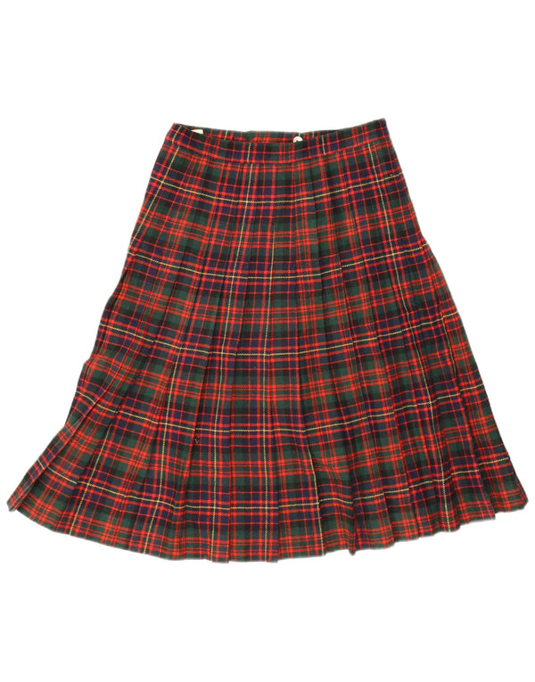 Vintage Womens Knife Pleated Skirt W28 Medium Multicoloured Check