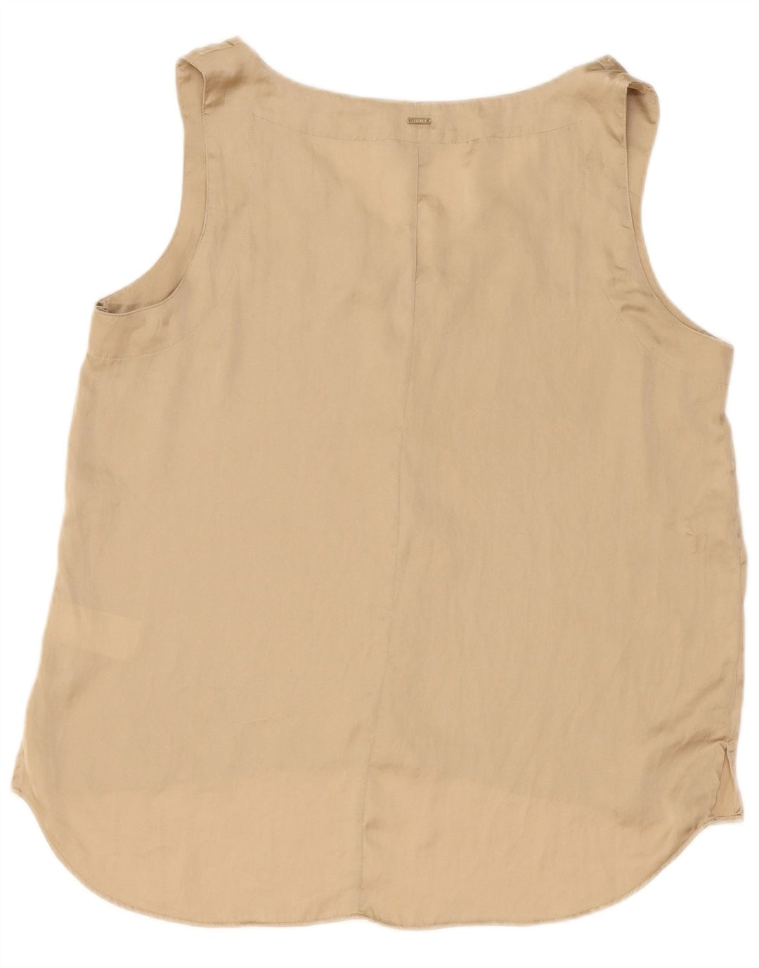 Dkny Dame ærmeløs bluse Top UK 18 XL Beige Polyester