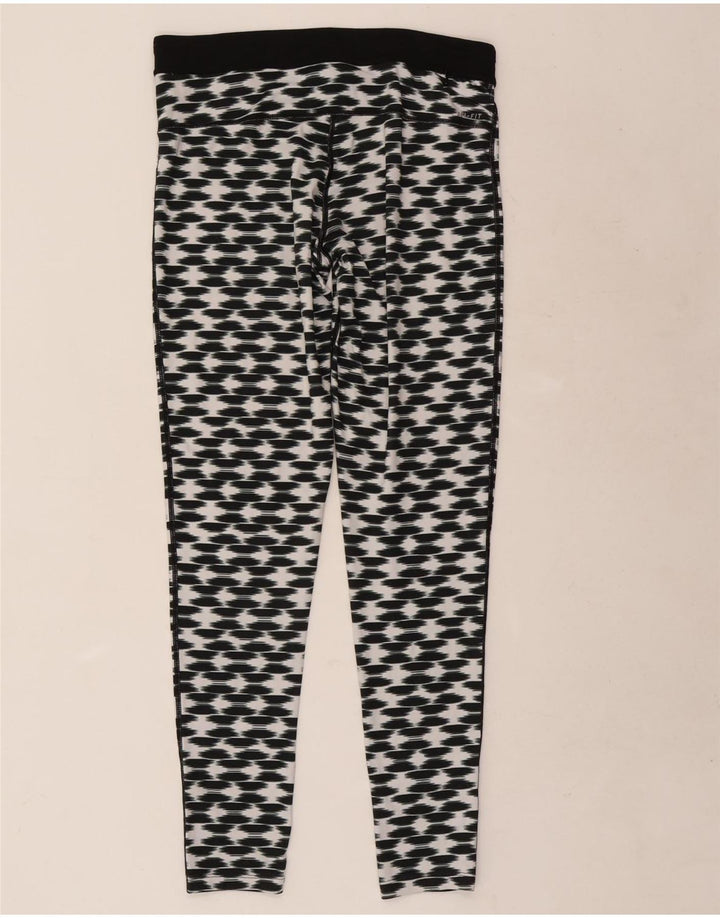 Nike Dame Dri Fit Leggings Large Sort Geometrisk Polyester