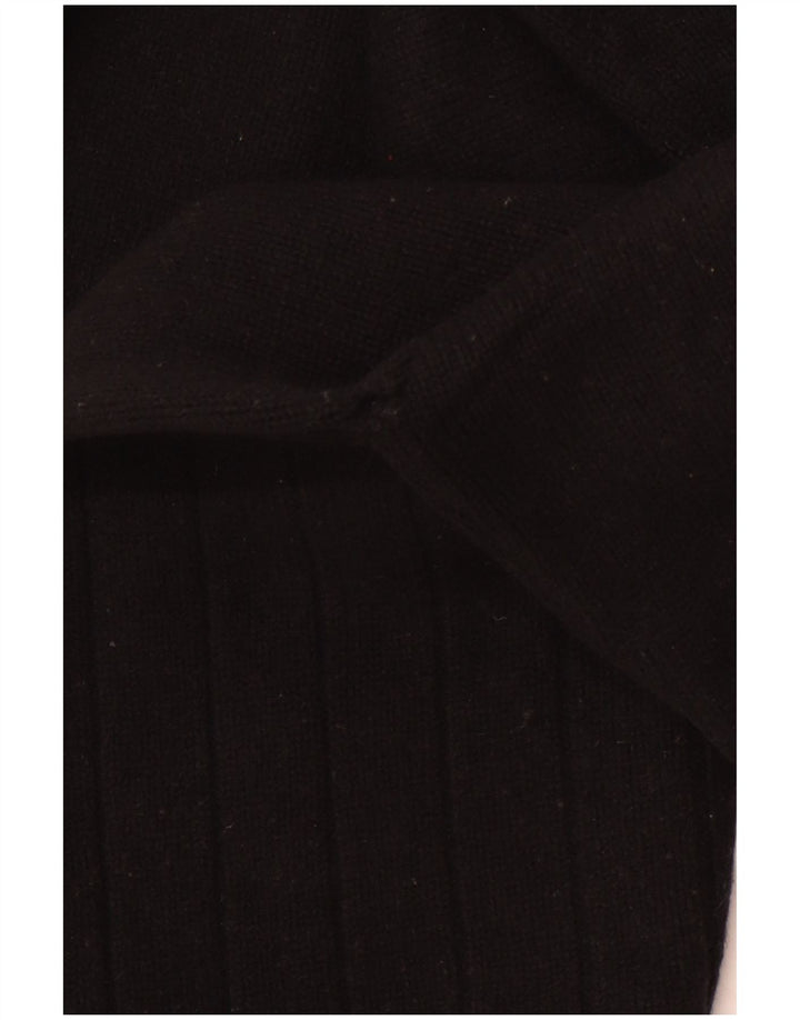 LEVI'S Dame Rullehalstrøje UK 10 Lille sortstribet lammeuld