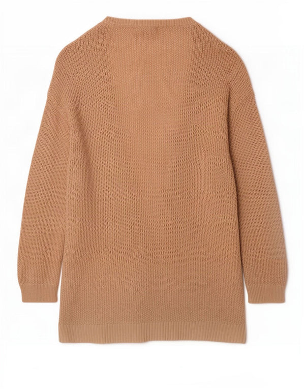 Gap Womens Longline 3/4-ærmet cardigantrøje UK 10 Small Beige Flecked