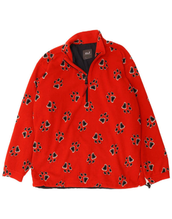 Jack Wolfskin Herre grafisk lynlås hals Fleece Jumper Medium rødt dyreprint