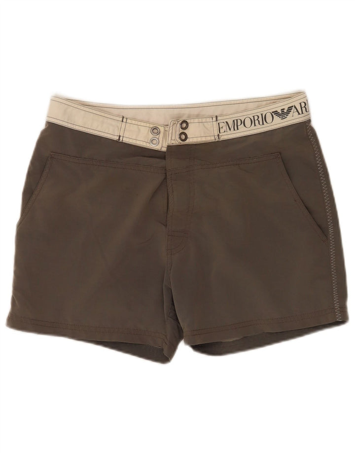Emporio Armani Herre grafiske svømmeshorts IT 48 Medium Grå Polyamid