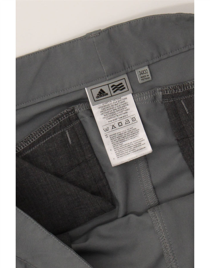 ADIDAS Womens Slim Chino Trousers W34 L32 Grey Polyester Vintage Adidas and Second-Hand Adidas from Messina Hembry 