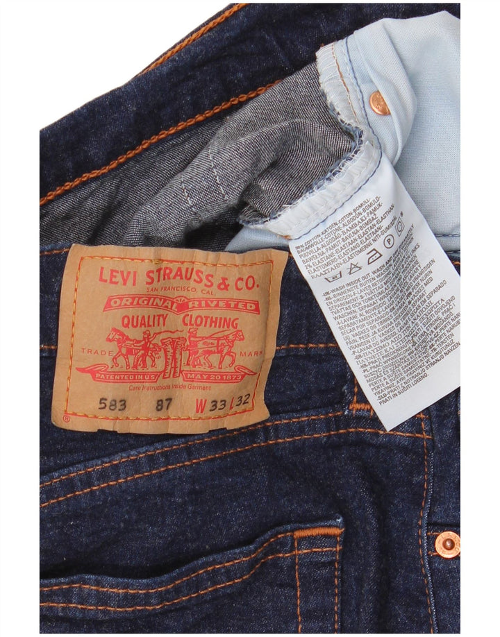 Levi's Herre 583 Straight Jeans W33 L32 Marineblå Bomuld