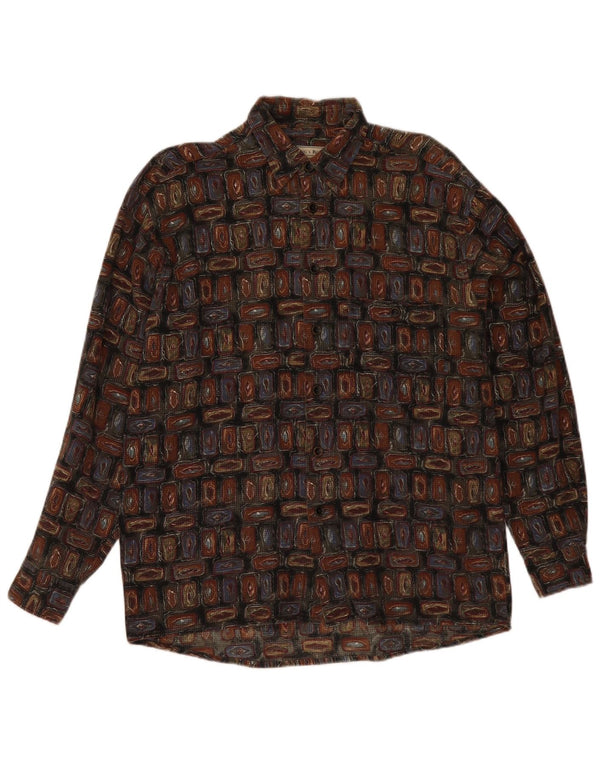 King's Road Herreskjorte str. 39/40 Medium Brun Geometrisk Bomuld