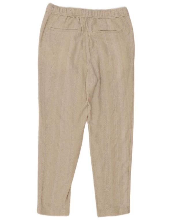Zara lige chinosbukser til kvinder Large W32 L28 Off White Stribet bomuld