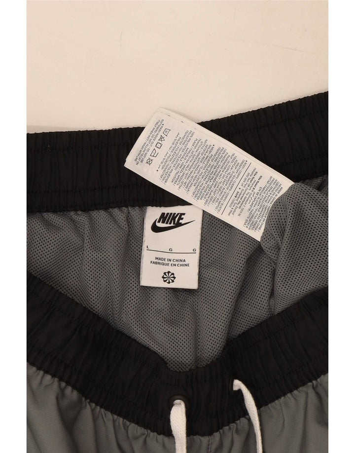 Nike Sportsshorts til mænd, store grå farveblok polyester