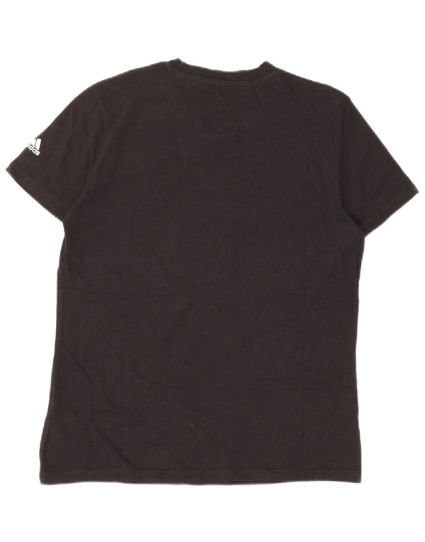 Adidas Womens Graphic T-Shirt Top UK 16/18 Large Black Cotton