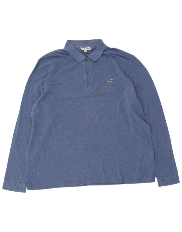 Lacoste Langærmet herre poloskjorte i klassisk pasform str. 7 2XL blå bomuld